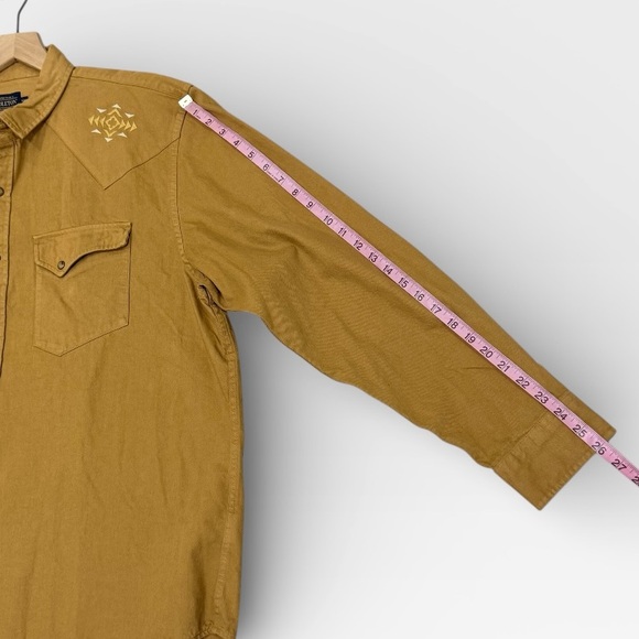 PENDLETON Men’s Chandler Cotton Embroidered Denim Western Shirt Tan Size XXL NWT - Picture 9 of 12